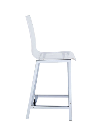 Coaster Juelia Counter Height Stools Chrome and Clear Acrylic (Set of 2) Model 100265