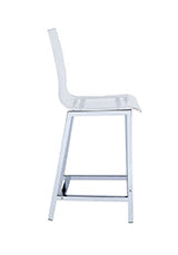 Coaster Juelia Counter Height Stools Chrome and Clear Acrylic (Set of 2) Model 100265
