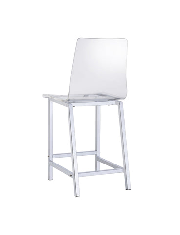Coaster Juelia Counter Height Stools Chrome and Clear Acrylic (Set of 2) Model 100265