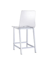 Coaster Juelia Counter Height Stools Chrome and Clear Acrylic (Set of 2) Model 100265