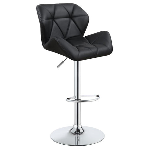 Coaster Berrington Adjustable Bar Stools Chrome and Black (Set of 2) Model 100425