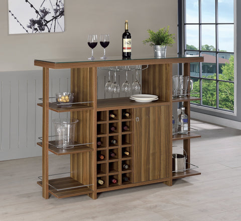 Coaster Diggs Bar Unit with Wine Bottle Storage Walnut Model 100439