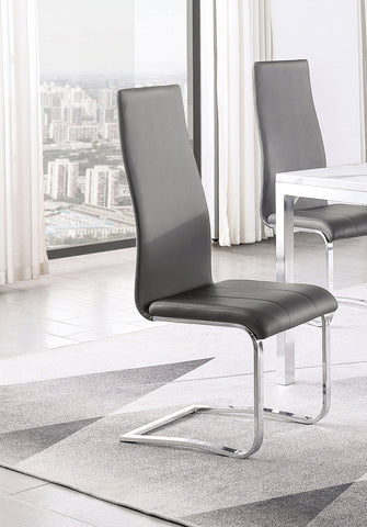 Coaster Montclair Upholstered High Back Side Chairs Grey and Chrome (Set of 4) Model 100515GRY