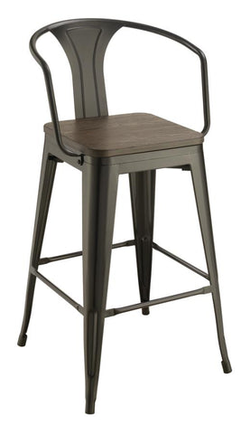 Coaster Geneva Wooden Seat Bar Stools Dark Elm and Matte Black (Set of 2) Model 100737
