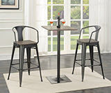 Coaster Geneva Wooden Seat Bar Stools Dark Elm and Matte Black (Set of 2) Model 100737