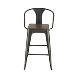 Coaster Geneva Wooden Seat Bar Stools Dark Elm and Matte Black (Set of 2) Model 100737