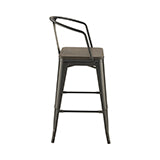 Coaster Geneva Wooden Seat Bar Stools Dark Elm and Matte Black (Set of 2) Model 100737