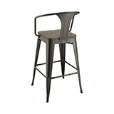 Coaster Geneva Wooden Seat Bar Stools Dark Elm and Matte Black (Set of 2) Model 100737