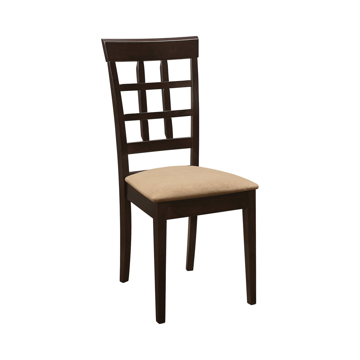 Coaster Gabriel Lattice Back Side Chairs Cappuccino and Tan (Set of 2) Model 100772