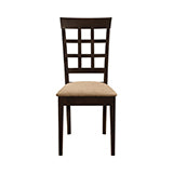 Coaster Gabriel Lattice Back Side Chairs Cappuccino and Tan (Set of 2) Model 100772