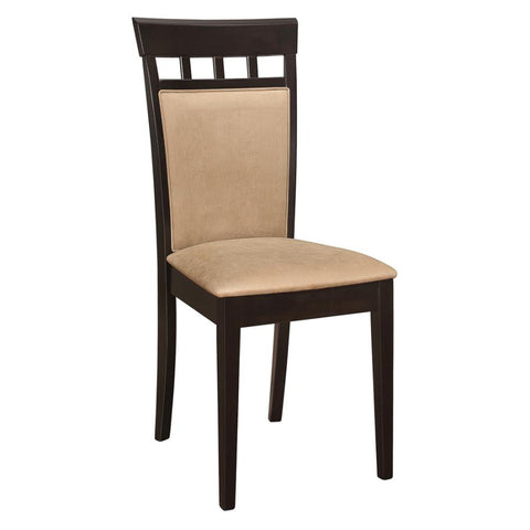 Coaster Gabriel Upholstered Side Chairs Cappuccino and Tan (Set of 2) Model 100773