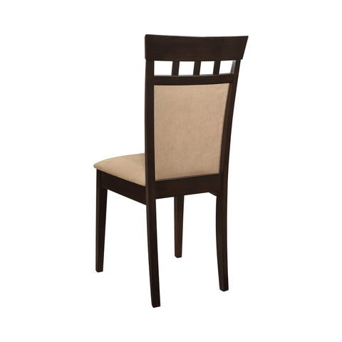 Coaster Gabriel Upholstered Side Chairs Cappuccino and Tan (Set of 2) Model 100773