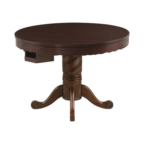 Coaster Turk 3-in-1 Round Pedestal Game Table Tobacco Model 100871