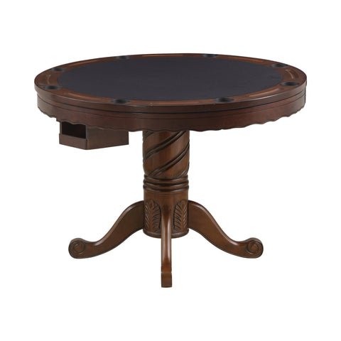 Coaster Turk 3-in-1 Round Pedestal Game Table Tobacco Model 100871