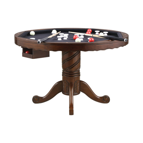 Coaster Turk 3-in-1 Round Pedestal Game Table Tobacco Model 100871