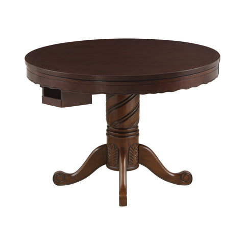 Coaster Turk 3-in-1 Round Pedestal Game Table Tobacco Model 100871
