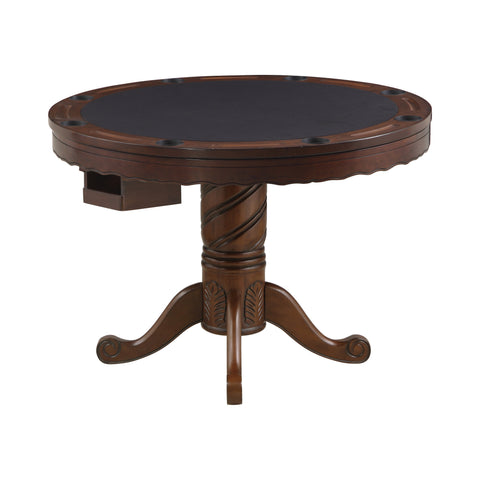 Coaster Turk 3-in-1 Round Pedestal Game Table Tobacco Model 100871