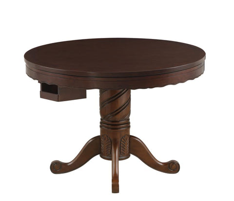 Coaster Turk 3-in-1 Round Pedestal Game Table Tobacco Model 100871