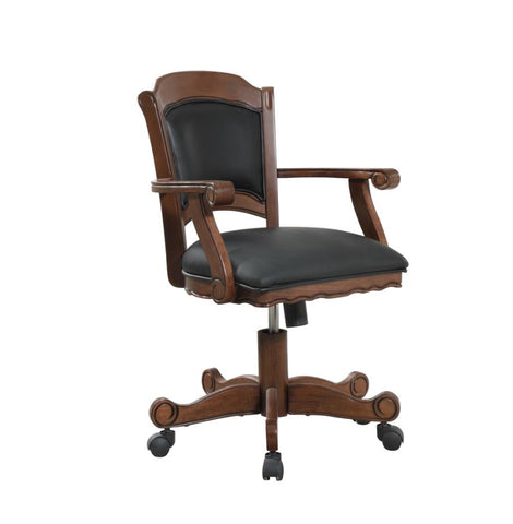 Coaster Turk Game Chair with Casters Black and Tobacco Model 100872
