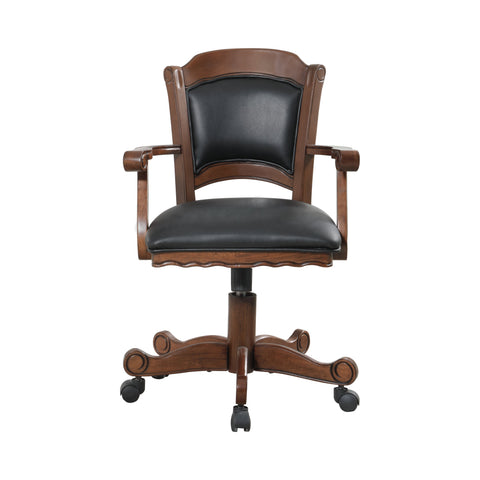 Coaster Turk Game Chair with Casters Black and Tobacco Model 100872