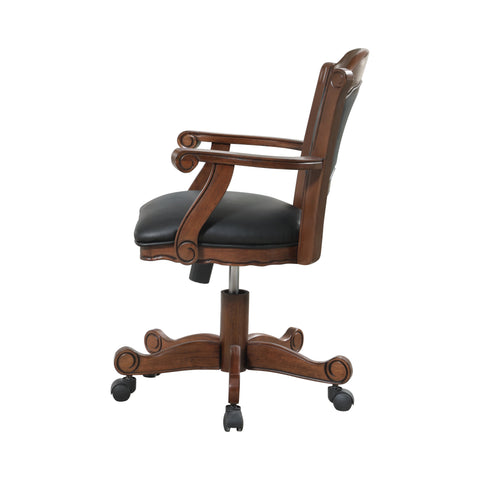 Coaster Turk Game Chair with Casters Black and Tobacco Model 100872