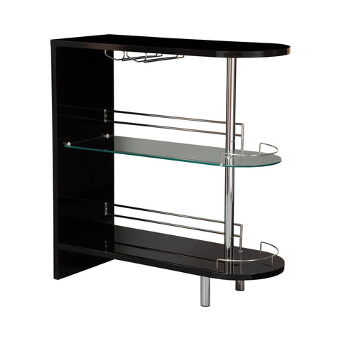 Coaster Adolfo 3-tier Bar Table Glossy Black and Clear Model 101063