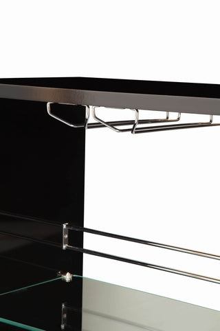 Coaster Adolfo 3-tier Bar Table Glossy Black and Clear Model 101063