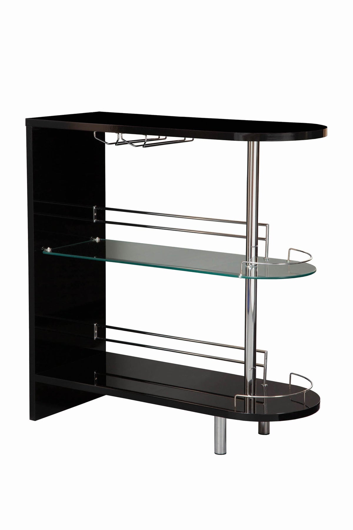 Coaster Adolfo 3-tier Bar Table Glossy Black and Clear Model 101063