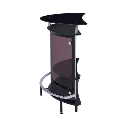 Coaster Amarillo 2-tier Bar Unit Black and Chrome Model 101065