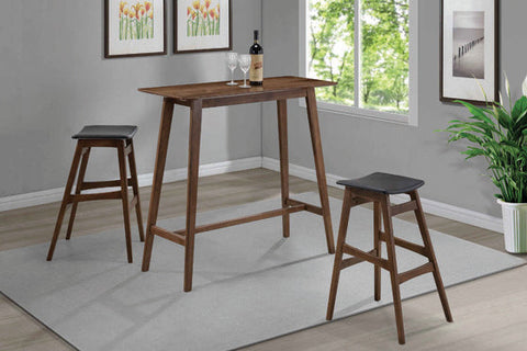 Coaster Finnick Tapered Legs Bar Stools Dark Grey and Walnut (Set of 2) Model 101437