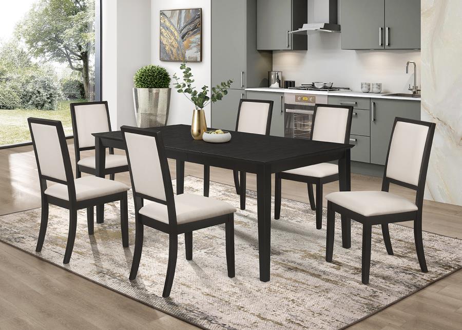 Coaster Louise 7-piece Rectangular Dining Set Black and Cream Model 101561-S7