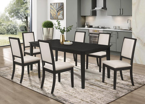 Coaster Louise 7-piece Rectangular Dining Set Black and Cream Model 101561-S7