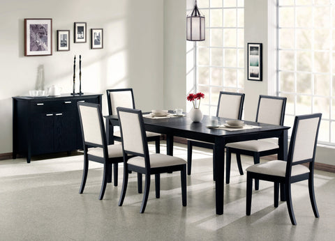Coaster Louise Rectangular Dining Table with Extension Leaf Black Model 101561