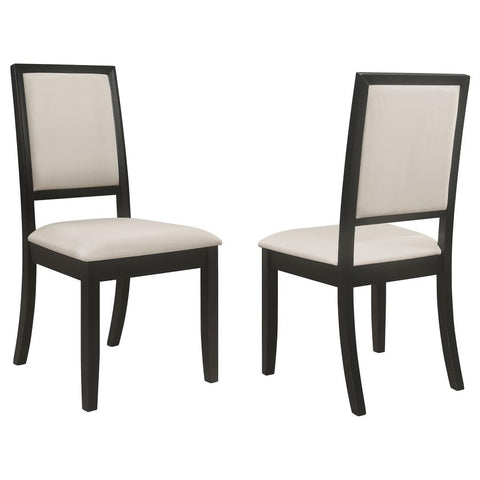 Coaster Louise Upholstered Dining Side Chairs Black and Cream (Set of 2) Model 101562