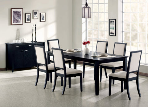 Coaster Louise Upholstered Dining Side Chairs Black and Cream (Set of 2) Model 101562