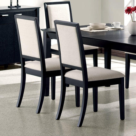 Coaster Louise Upholstered Dining Side Chairs Black and Cream (Set of 2) Model 101562