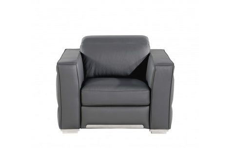 1120 DivanItalia Dark Gray Chair – Top Grain Italian LeatherModel:  1120-DK-GREY-CH