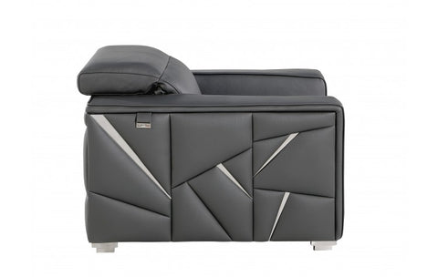 1120 DivanItalia Dark Gray Chair – Top Grain Italian LeatherModel:  1120-DK-GREY-CH