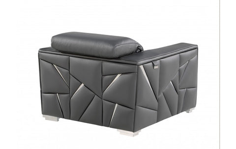 1120 DivanItalia Dark Gray Chair – Top Grain Italian LeatherModel:  1120-DK-GREY-CH