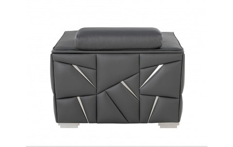 1120 DivanItalia Dark Gray Chair – Top Grain Italian LeatherModel:  1120-DK-GREY-CH