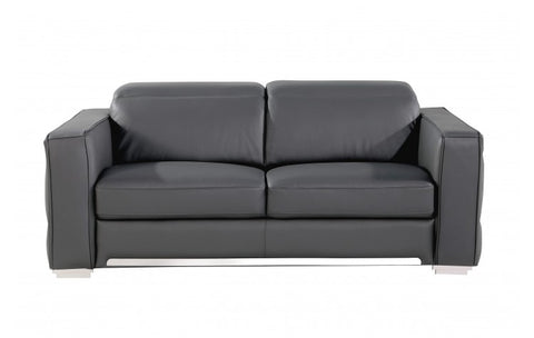 1120 DivanItalia Dark Gray Loveseat – Top Grain Italian LeatherModel:  1120-DK-GREY-L