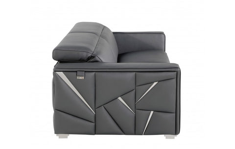 1120 DivanItalia Dark Gray Loveseat – Top Grain Italian LeatherModel:  1120-DK-GREY-L