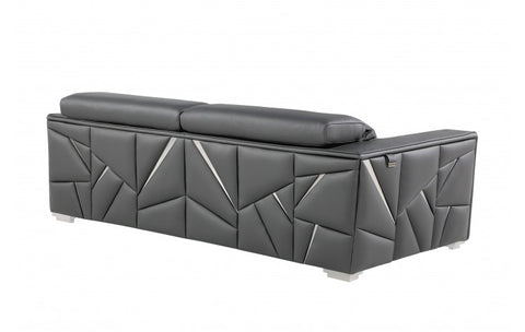 1120 DivanItalia Dark Gray Loveseat – Top Grain Italian LeatherModel:  1120-DK-GREY-L