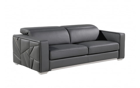 1120 DivanItalia Dark Gray Sofa – Top Grain Italian LeatherModel:  1120-DK-GREY-S