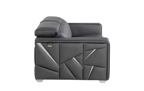 1120 DivanItalia Dark Gray Sofa – Top Grain Italian LeatherModel:  1120-DK-GREY-S