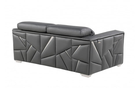 1120 DivanItalia Dark Gray Sofa – Top Grain Italian LeatherModel:  1120-DK-GREY-S