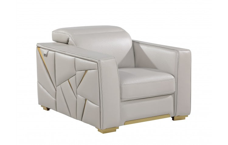 1120 DivanItalia Light Gray Chair – Top Grain Italian LeatherModel:  1120-LT-GREY-CH