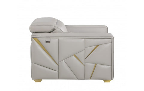 1120 DivanItalia Light Gray Chair – Top Grain Italian LeatherModel:  1120-LT-GREY-CH