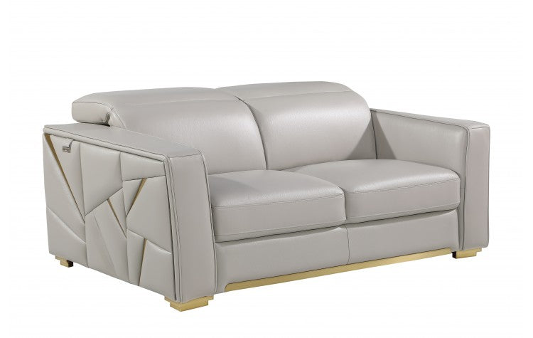 1120 DivanItalia Light Gray Loveseat – Top Grain Italian LeatherModel:  1120-LT-GREY-L