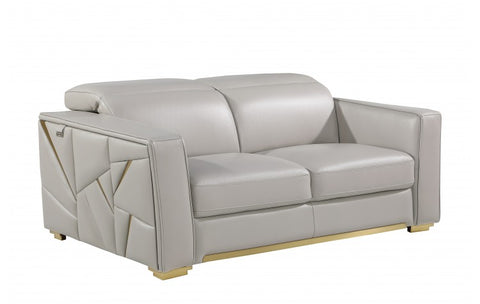 1120 DivanItalia Light Gray Loveseat – Top Grain Italian LeatherModel:  1120-LT-GREY-L